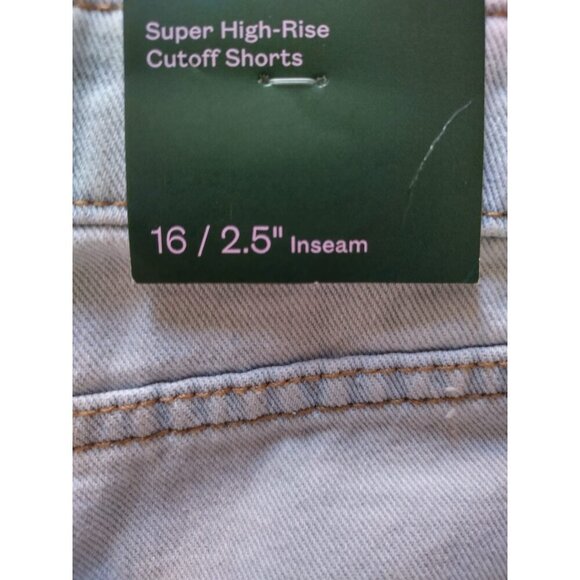 Wild Fable Women's Super High Waisted Light Wash Denim Cutout Shorts. NWT - Picture 4 of 9